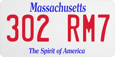 MA license plate 302RM7
