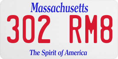 MA license plate 302RM8