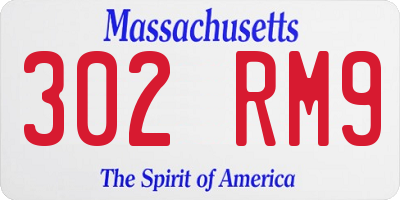 MA license plate 302RM9