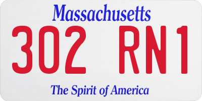 MA license plate 302RN1