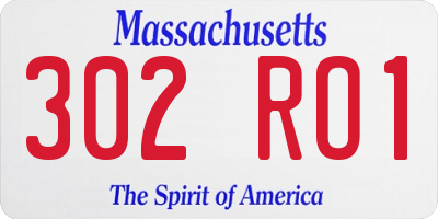 MA license plate 302RO1