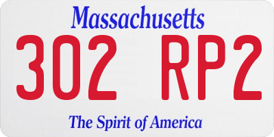 MA license plate 302RP2