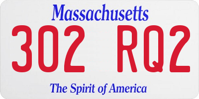 MA license plate 302RQ2