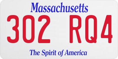 MA license plate 302RQ4