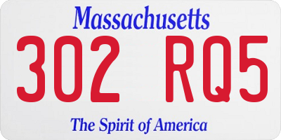 MA license plate 302RQ5