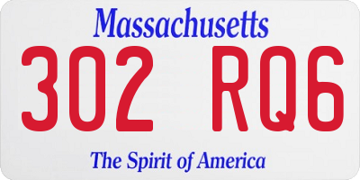 MA license plate 302RQ6