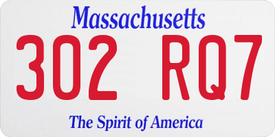 MA license plate 302RQ7