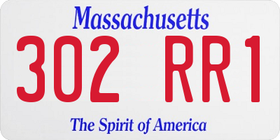 MA license plate 302RR1