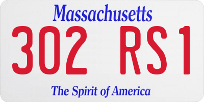 MA license plate 302RS1