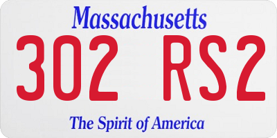 MA license plate 302RS2
