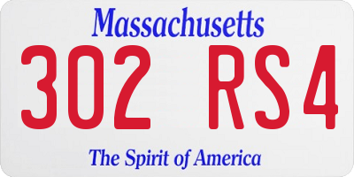 MA license plate 302RS4