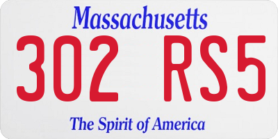 MA license plate 302RS5