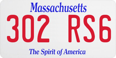 MA license plate 302RS6
