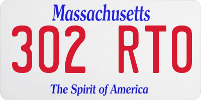 MA license plate 302RT0