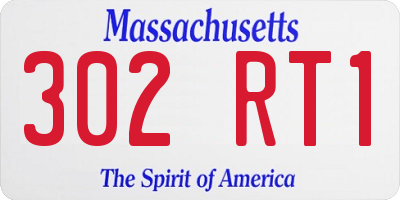 MA license plate 302RT1