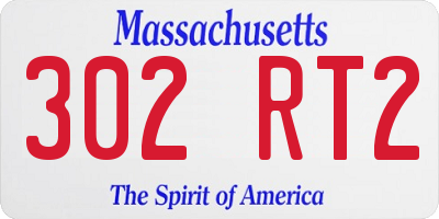 MA license plate 302RT2