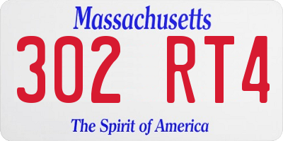 MA license plate 302RT4