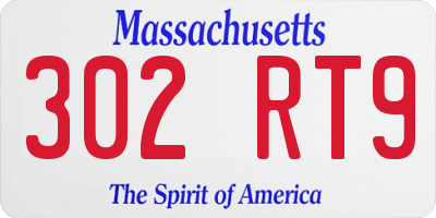 MA license plate 302RT9