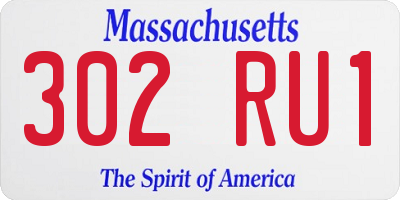 MA license plate 302RU1