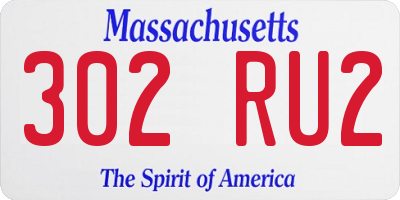 MA license plate 302RU2