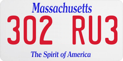 MA license plate 302RU3
