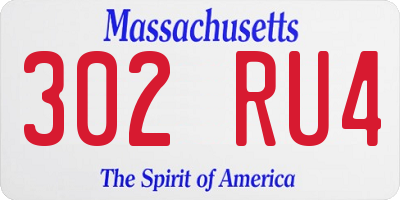 MA license plate 302RU4