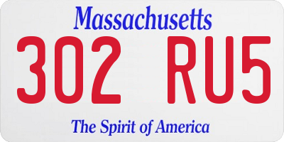 MA license plate 302RU5