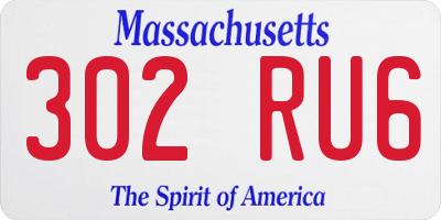 MA license plate 302RU6