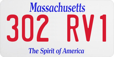 MA license plate 302RV1