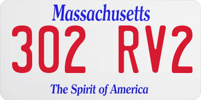 MA license plate 302RV2