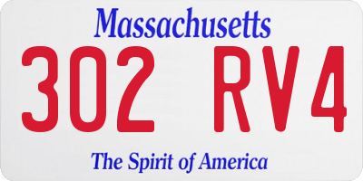 MA license plate 302RV4