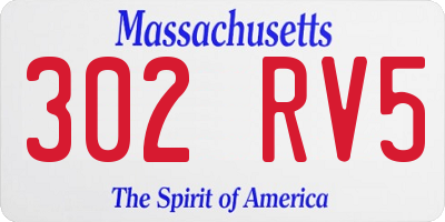 MA license plate 302RV5