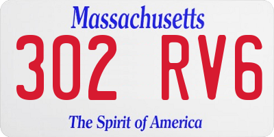 MA license plate 302RV6