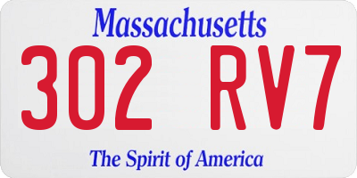 MA license plate 302RV7