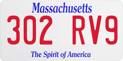 MA license plate 302RV9