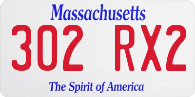 MA license plate 302RX2