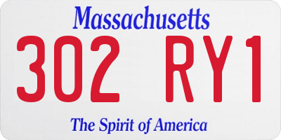 MA license plate 302RY1