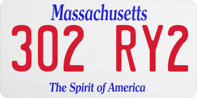 MA license plate 302RY2