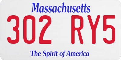 MA license plate 302RY5