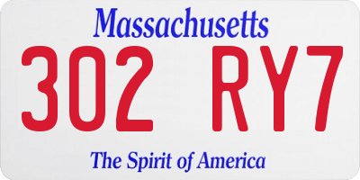 MA license plate 302RY7
