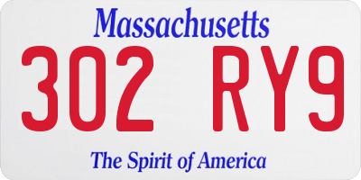 MA license plate 302RY9