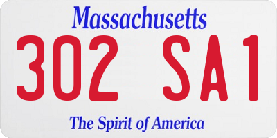 MA license plate 302SA1
