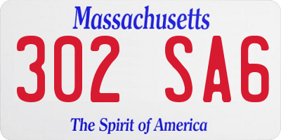 MA license plate 302SA6