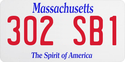 MA license plate 302SB1