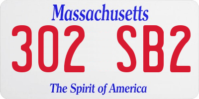 MA license plate 302SB2