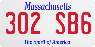 MA license plate 302SB6
