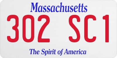 MA license plate 302SC1