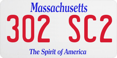 MA license plate 302SC2