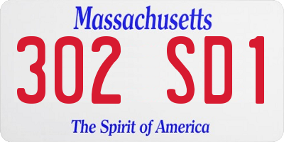 MA license plate 302SD1