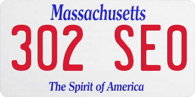 MA license plate 302SE0